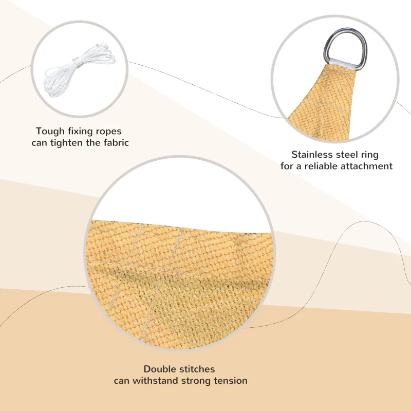 Outsunny Rectangle 20'x 16' Sun Shade Sail Top Cover Fabric Outdoor Shelter Backyard Window Garden Sand Carrying Bag Sand