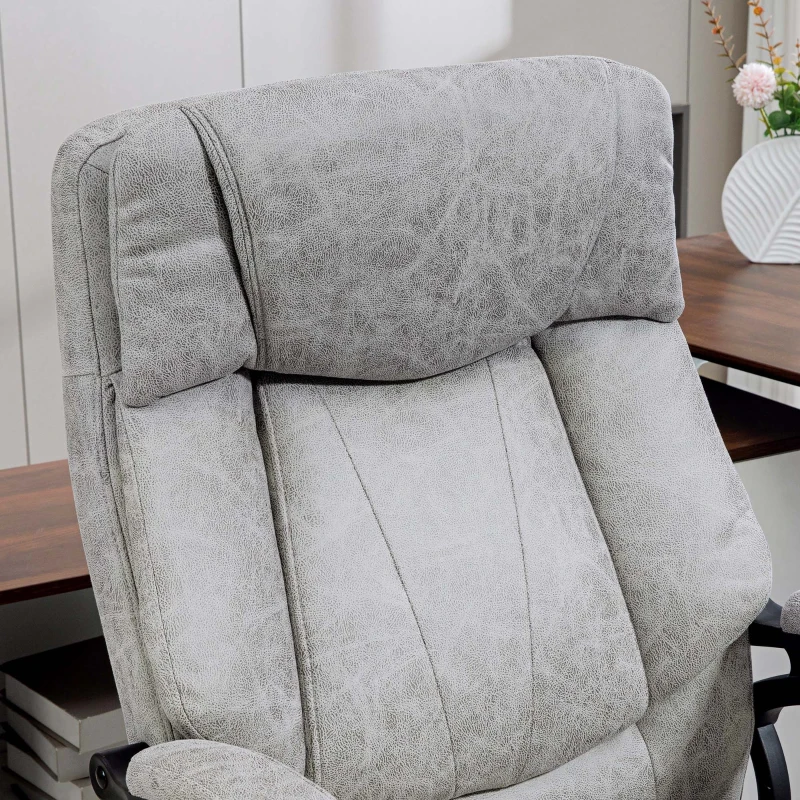 HOMCOM 6 Point Vibration Massage Office Chair with Heat, Microfibre Fabric Comfy Computer Desk Chair, Gray