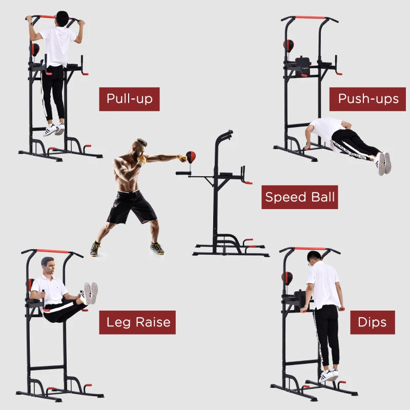 Soozier Workout Tower Pull Up Bar for Home Gym Workout Machine