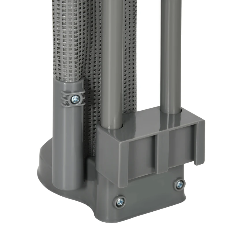 PawHut Retractable Pet Gate, 33.5" Tall, Extends to 59.1" Wide, Foldable Mesh Dog Gate for house, w/ Single Hand Operation, for Stairs, Doorways, Hallways - Grey