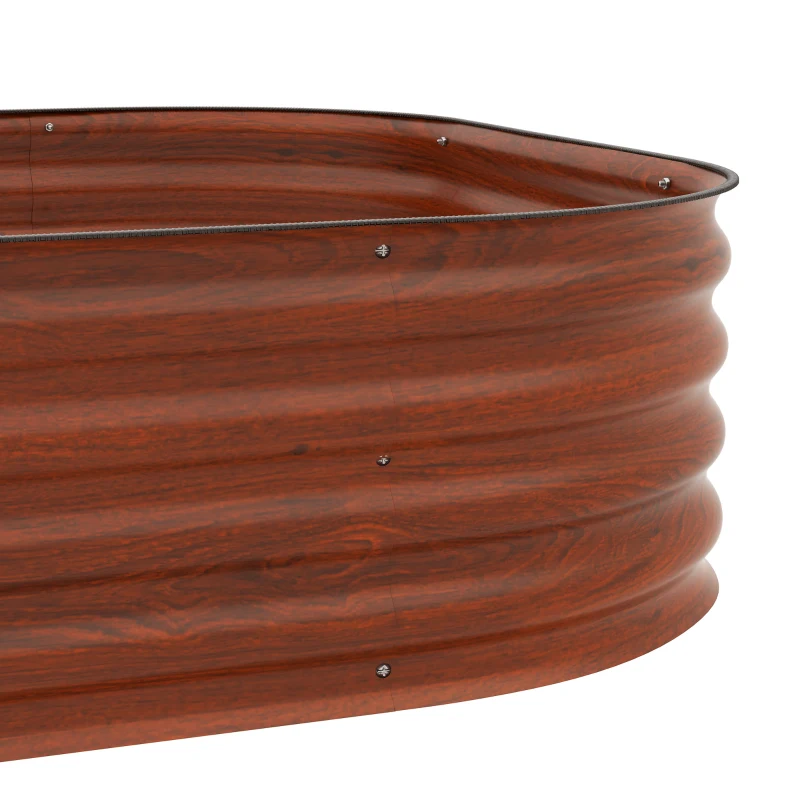 Outsunny 3-Tier Raised Garden Bed Set w/ Safety Edging, Open Bottom for Vegetables, Herbs, Flowers, 62.25" x 43" x 32.25", Brown