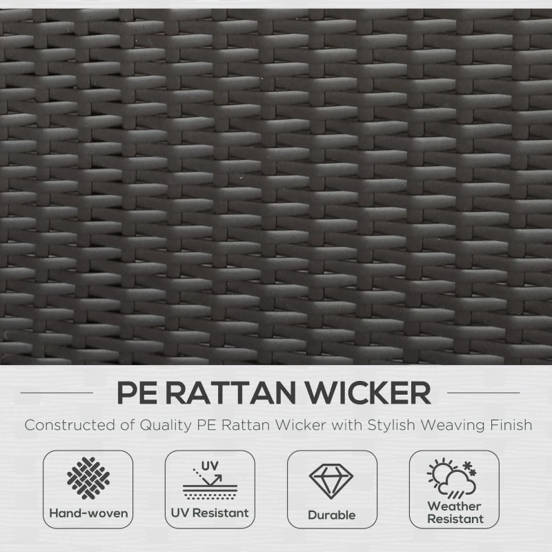 Outsunny Chaise Lounge Chair Set of 2 with 5 Angle Backrest, Outdoor Coffee Table, Water Repellent Cushions, PE Rattan Wicker Poolside Chairs, 3-Piece Pool Furniture Set, Dark Brown/Red