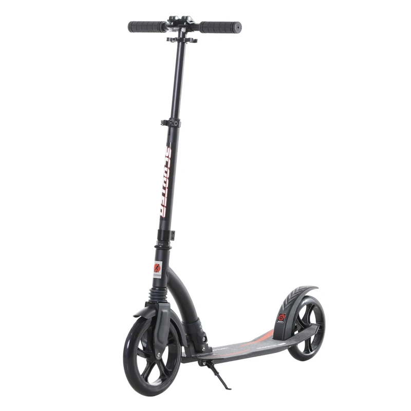 Soozier Teens Adult Kick Scooter Foldable Adjustable Aluminum Ride On Toy For 14+ w/ Shock mitigation system Black