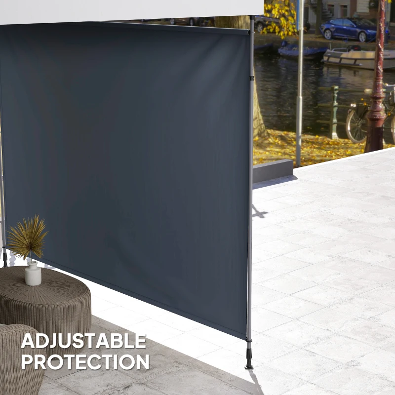 Outsunny 11.5' x 10' Manual Retractable Patio Awning, Outdoor Privacy Screen with UPF30+ & Water-Resistant Fabric, Dark Grey