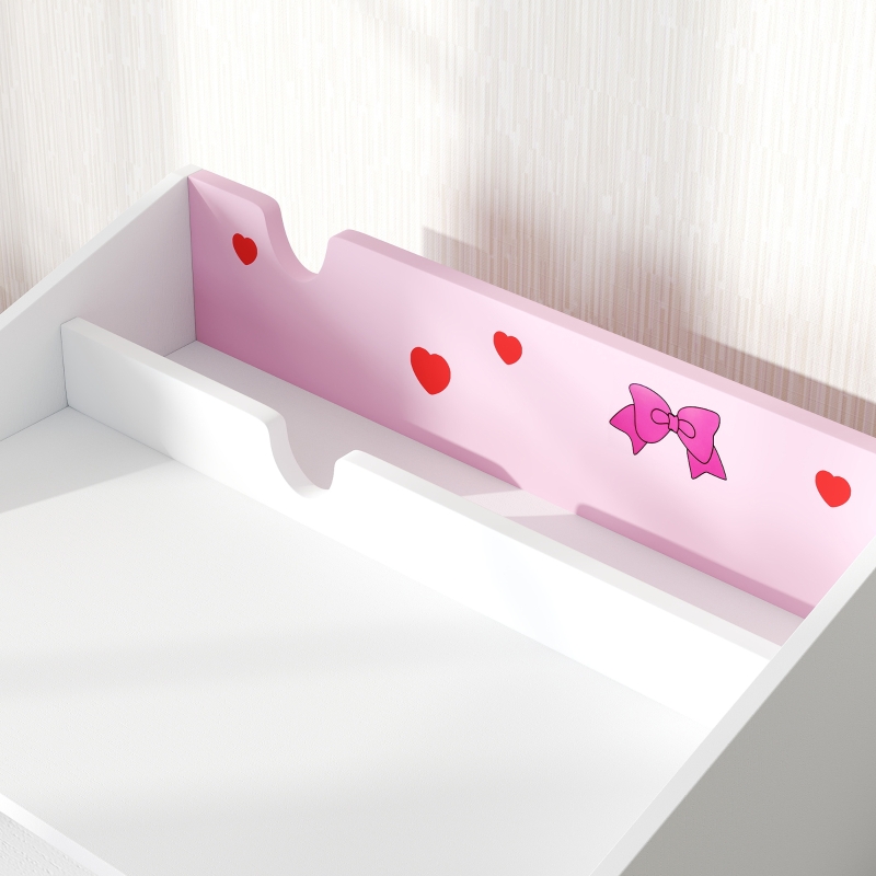 Qaba Kids Study Desk with Storage, Kids Desk and Chair Set for Bedroom & Study Room, Aged 3-6 Years, Pink