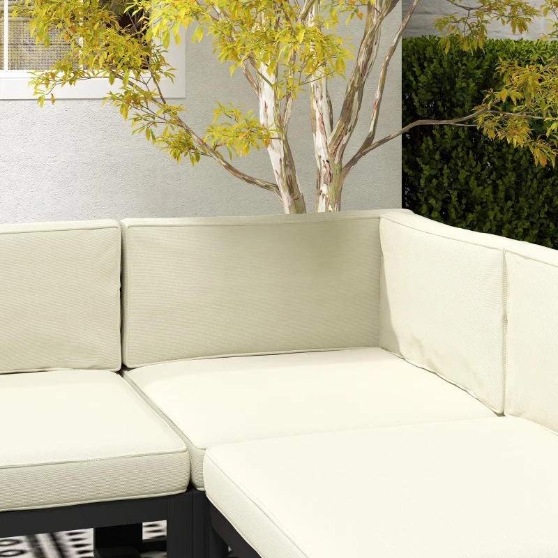 Outsunny Replacement Cushions for Rattan Furniture, 14 Piece Outdoor Seat Cushion Pad for Patio Set, 7 Seat and 7 Back, Cream