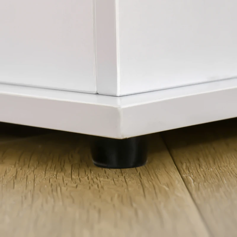 HOMCOM 39.5" Storage Chest with 2 Safety Hinges, Storage Box Organizer with Flip-Top Lid, Entryway Storage Bench, White