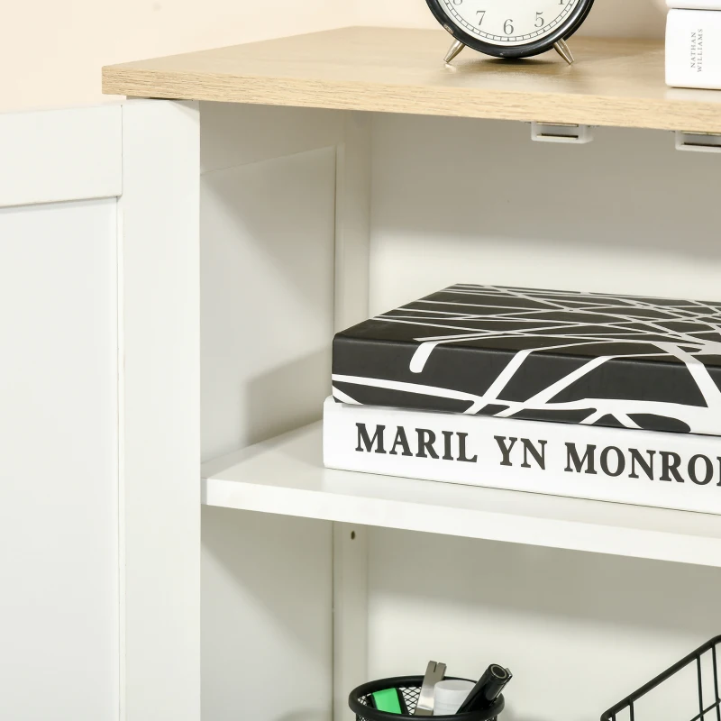 HOMCOM Storage Cabinet with Doors, Cupboard Organization with 2 Adjustable Shelves, Storage Solution for Living Room, Bathroom