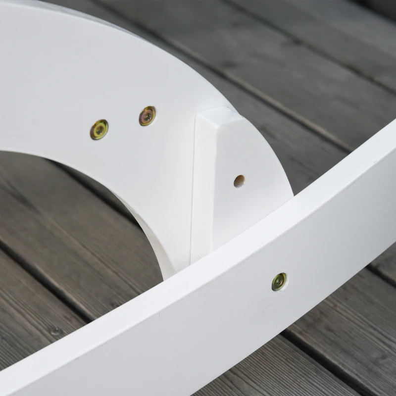 Outsunny Patio Rocking Chair Non-slip Porch Rocker for Balcony Garden Terrace Bamboo White