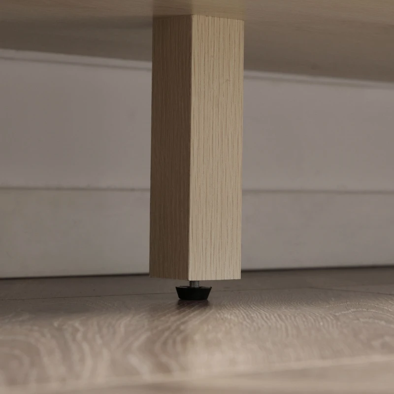 HOMCOM Boho Kitchen Cabinet, Buffet Cabinet with 3 Rattan Doors and Adjustable Shelves for Dining Room, Natural