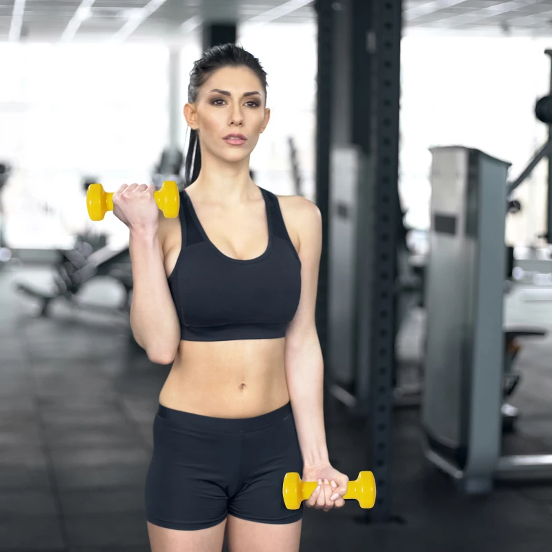 Soozier 22lbs. Colorful Dumbbell Weights Set Home Exercising Toning w/ Carry Case PU Cover Premium Weight Lifting Home Gym