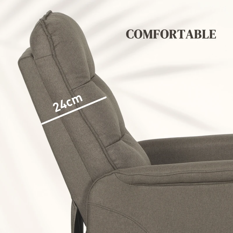 HOMCOM Power Lift Chair for Elderly, Fabric Recliner Sofa with Remote Control, Side Pockets, Quick Assembly, Coffee