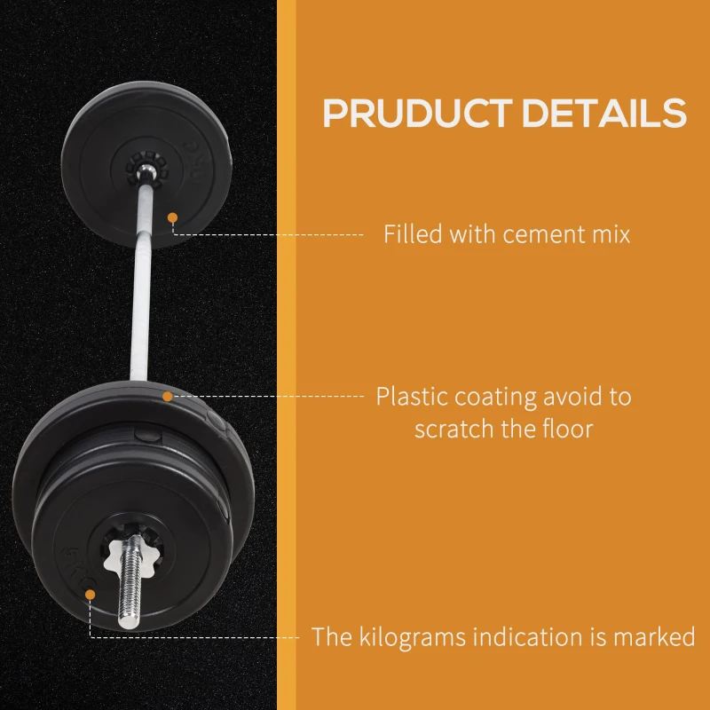 Soozier 145lbs Dumbbell & Barbell Adjustable Set Plate Bar Clamp Rod Home Gym Sports Area Exercise