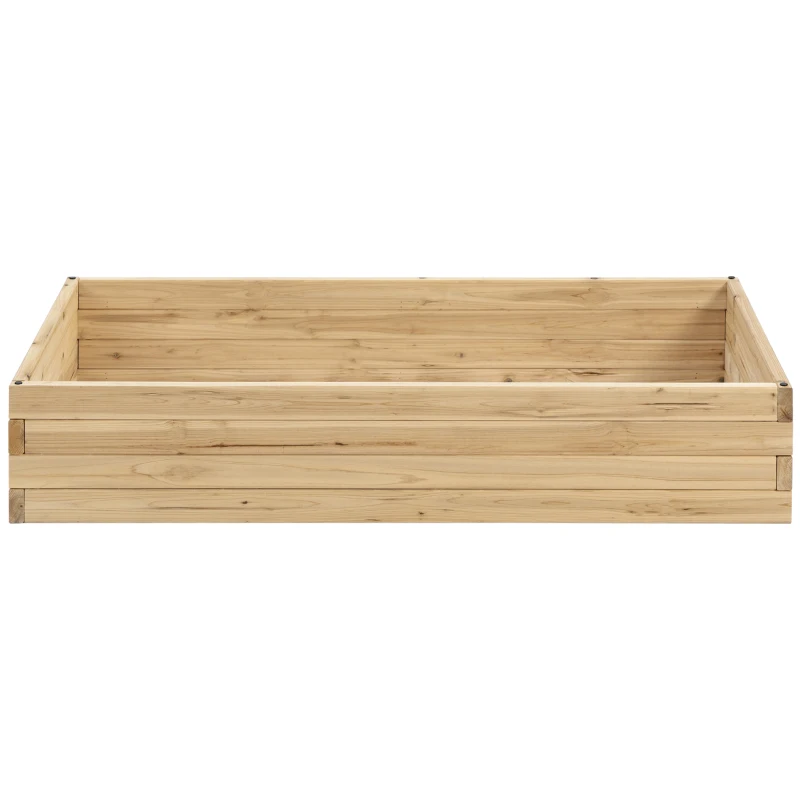 Outsunny 47" x 24" x 9" Raised Garden Bed, Outdoor Wooden Planter Box for Growing Vegetables, Flowers, Fruits, Herbs, and Succulents, Easy Assembly