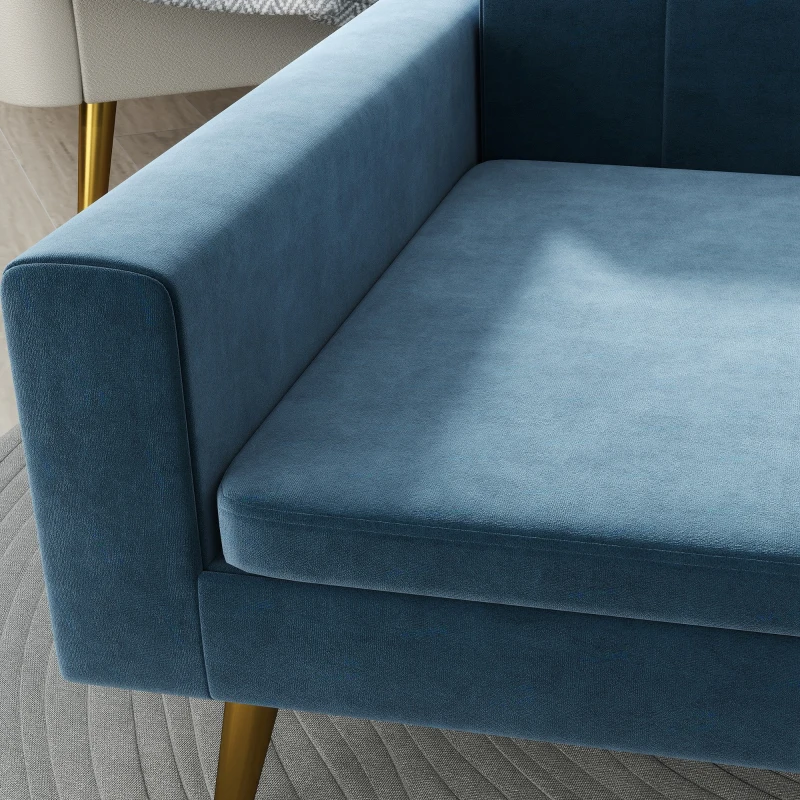 PawHut Modern Pet Bed, Cat or Dog Sofa, Velvety Dog Couch for Small to Medium Dogs, Dark Blue