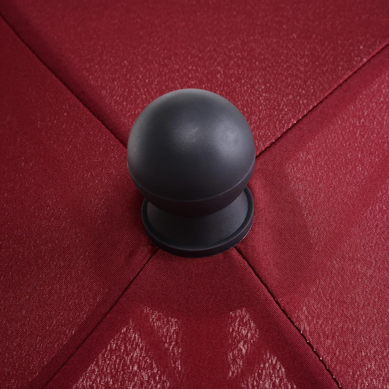 Outsunny 6.5x4ft Rectangle Patio Umbrella Aluminum Tilt Adjustable Garden Parasol Sun Shade Outdoor Canopy Wine Red