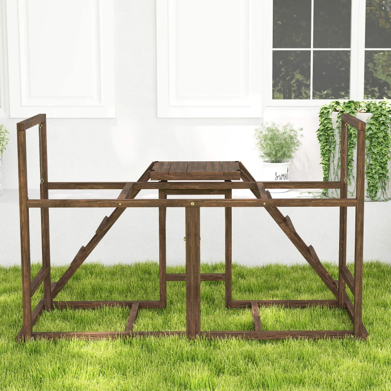 PawHut Chicken Activity Play Set with Multiple Chicken Perches, Swing, Ladder, Platform for 3-4 Chickens, Coffee