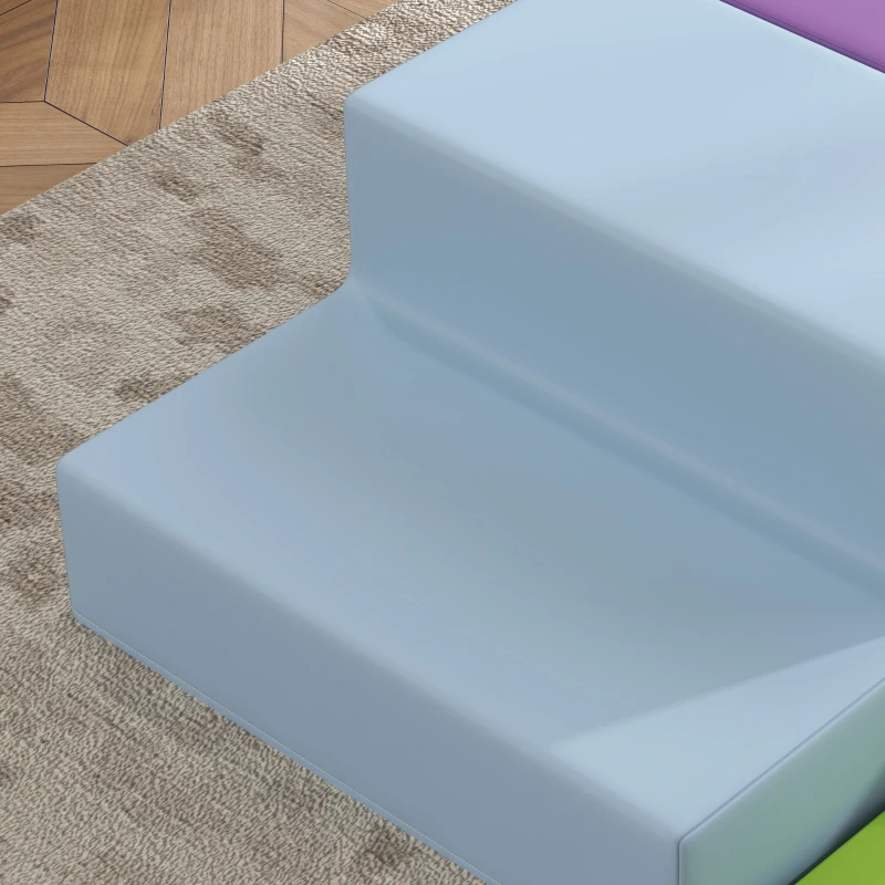 Qaba 4 Pieces Soft Play Foam Play Set for Climbing, Crawling, Multicolour