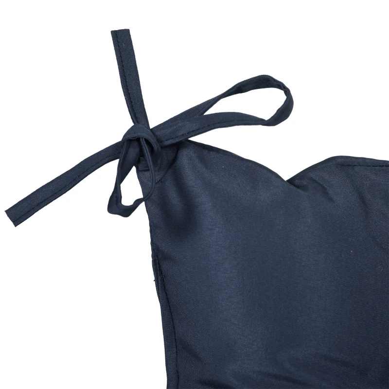 Outsunny Porch Swing Cushion Garden Bench Cushion with Backrest, Non-Slip 2-seater Soft Pad, Swing Chair Mat Replacement for Indoor and Outdoor, 39.4" x 38.6", Dark Blue