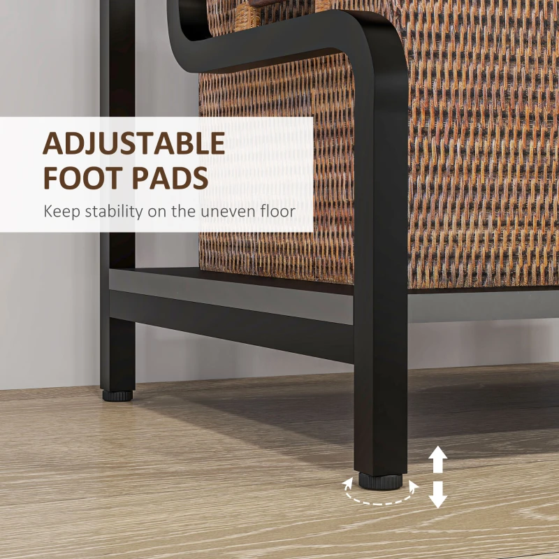 HOMCOM Free Standing Metal Storage Shelf, 3-Tier Small Shelving Unit, Printer Stand for Home Office, Living Room, Black