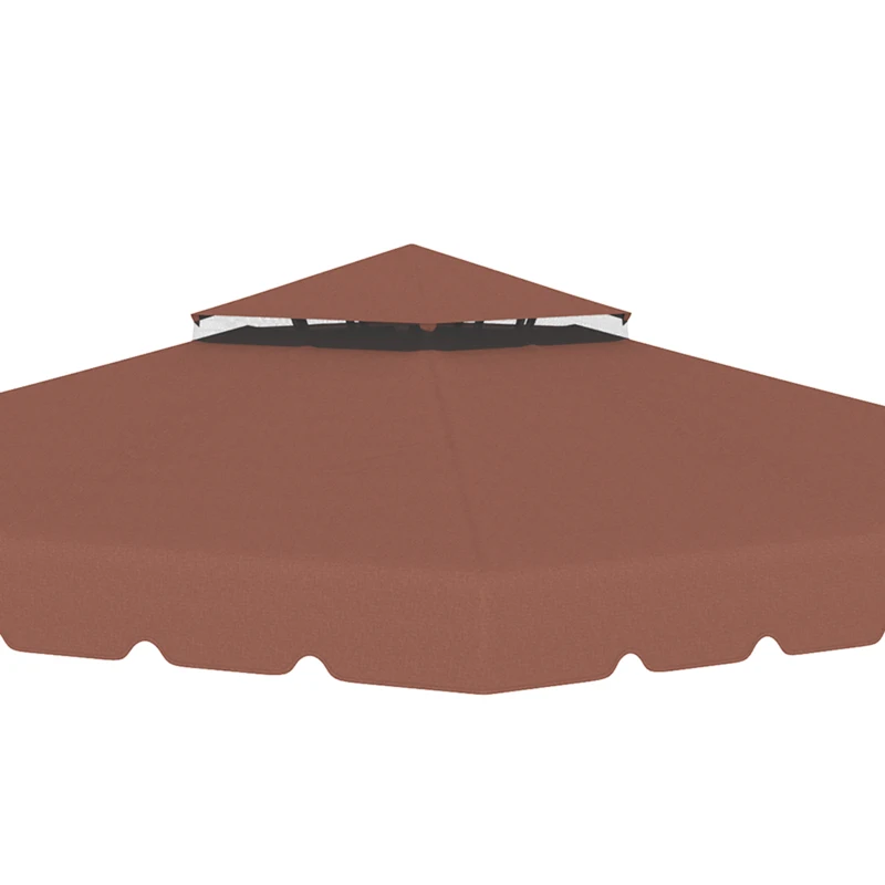 Outsunny 10' x 10' Gazebo Replacement Canopy, Gazebo Top Cover with Double Vented Roof for Garden Patio Outdoor TOP ONLY, Coffee