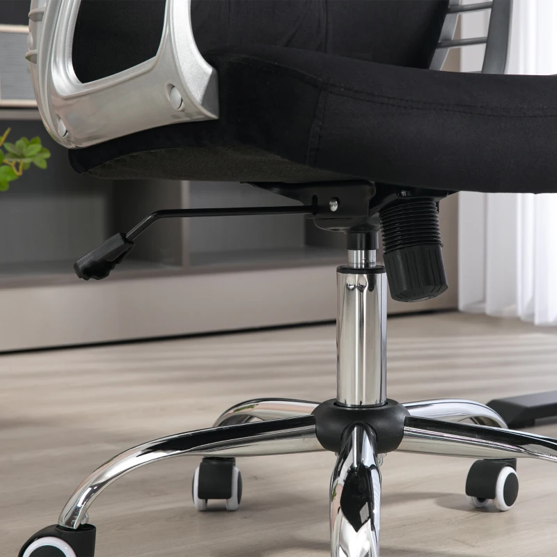 Vinsetto Velvet Office Chair Desk Chair with 360 Degree Swivel Wheels Adjustable Height Tilt Function Black