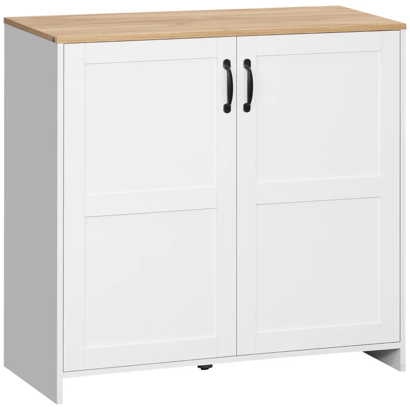 HOMCOM Kitchen Buffet Storage with 2 Doors and 2 Adjustable Shelves 90 x 39.5 x 88 cm White