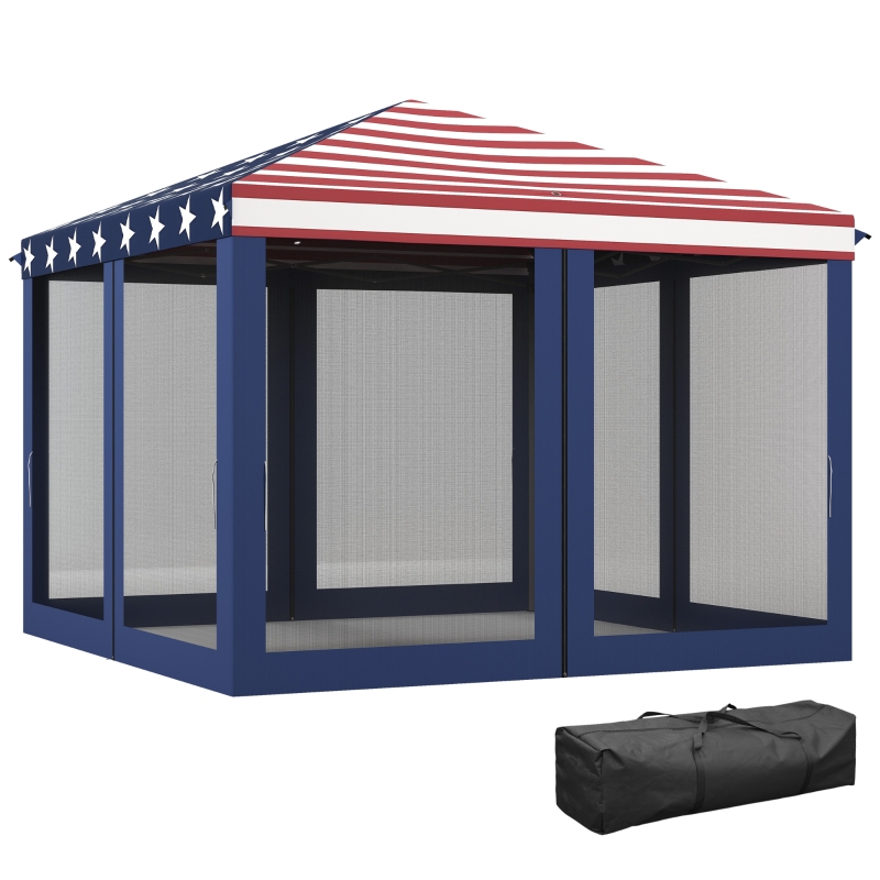 what we want ten to ten アウトドア　コップ Outsunny 10' x 10' Pop Up Canopy with Sidewalls, Mesh Screen
