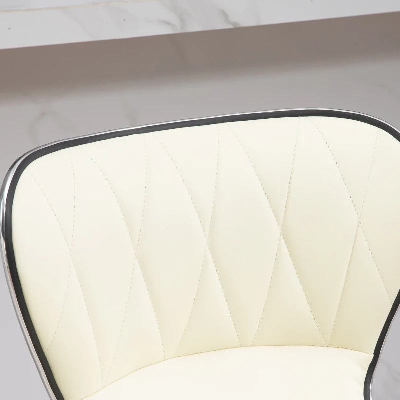 HOMCOM Counter Height Bar Stools Set of 2, Adjustable Height Bar Chairs with Swivel Seat, PU Leather Upholstery