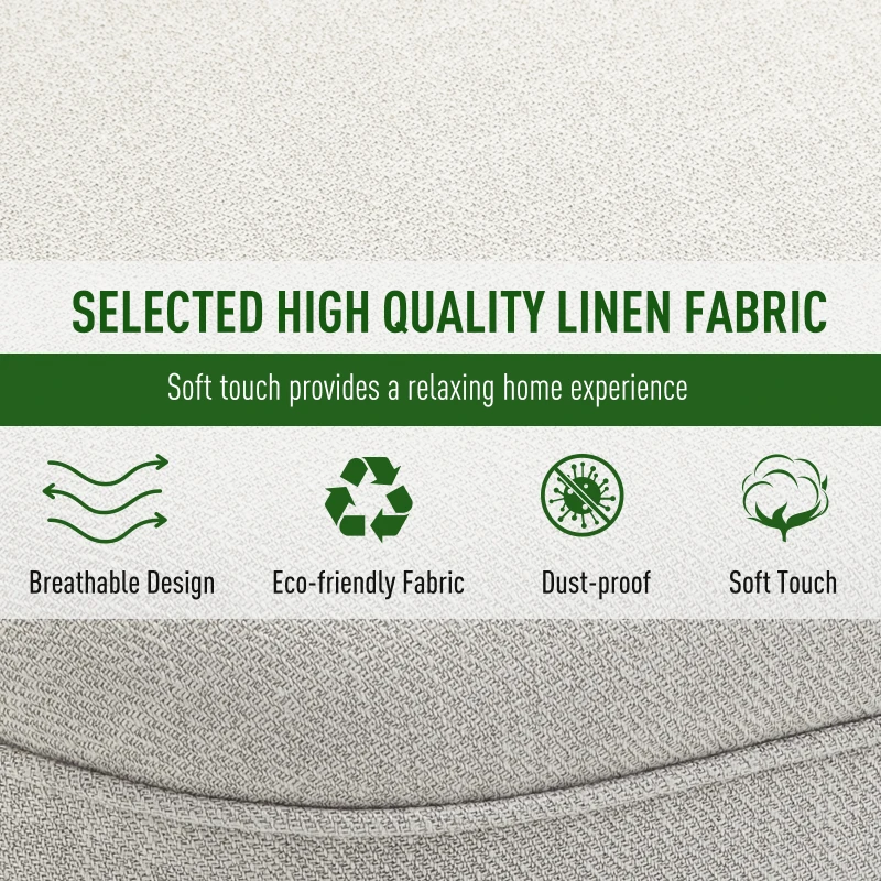 HOMCOM Small Button-Tufted Accent Chair Mid-Back Leisure Armchair with Upholstered Fabric, Solid Wood Legs, and Support Pillow, Beige