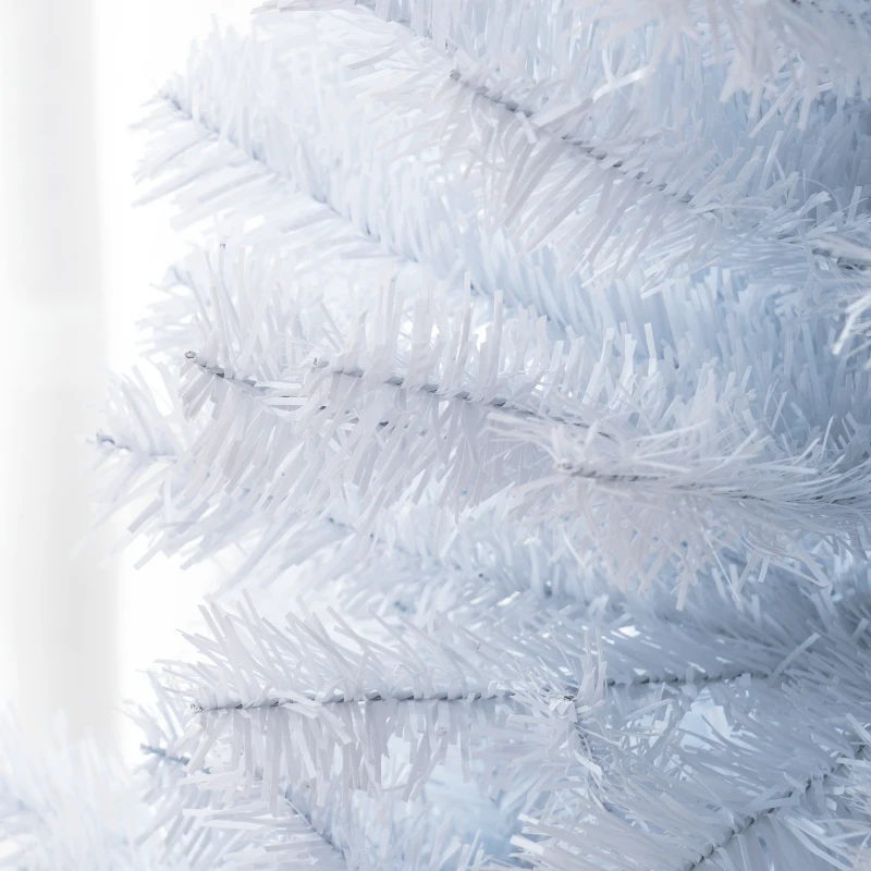 HOMCOM 6FT Pencil Christmas Tree, Artificial Christmas Tree with Automatic Open for Home Party, White