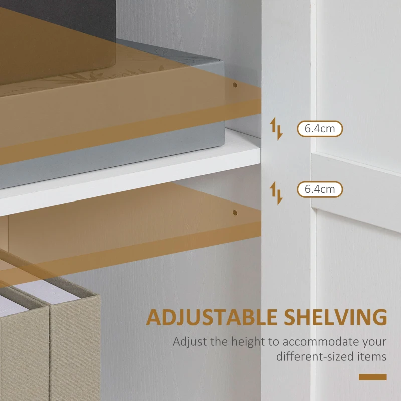 HOMCOM Kitchen Buffet Storage with 2 Doors and 2 Adjustable Shelves 90 x 39.5 x 88 cm White