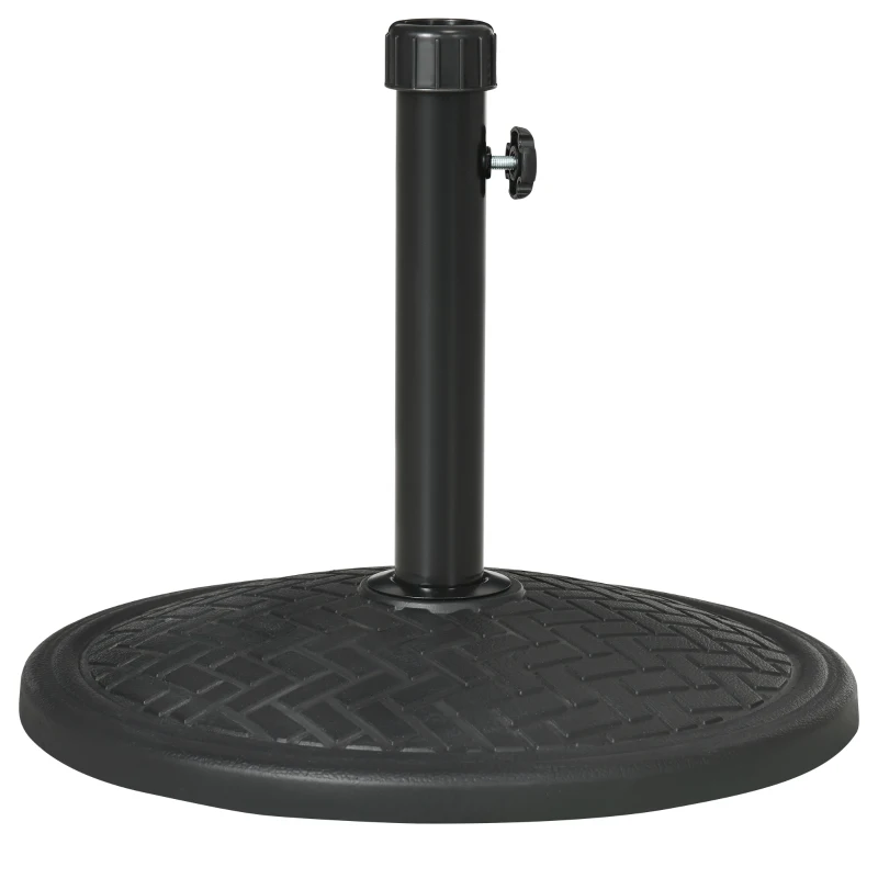 Outsunny 31lbs Concrete Round Patio Umbrella Base Holder, Outdoor Market Umbrella Stand Weight for Lawn, Deck, Backyard, Garden, Black