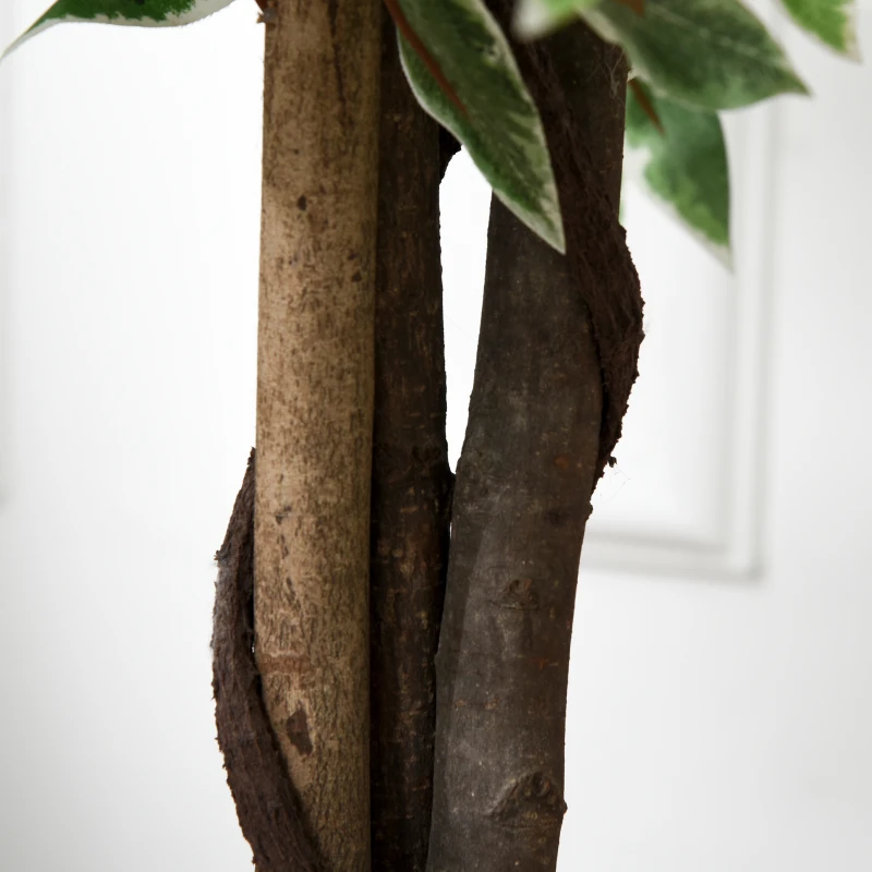 Outsunny 5.3ft Artificial Tree, Indoor Fake Ficus with Pot, for Home Office Living Room Decor