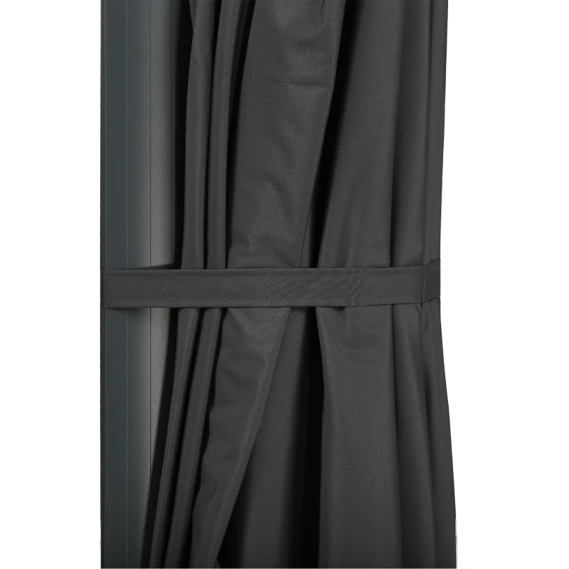 Outsunny 10ft Offset Patio Umbrella, Hanging Cantilever Umbrella, Square Shape, Aluminum Cross Base, Tilt, 360-Degree Rotation, Gray