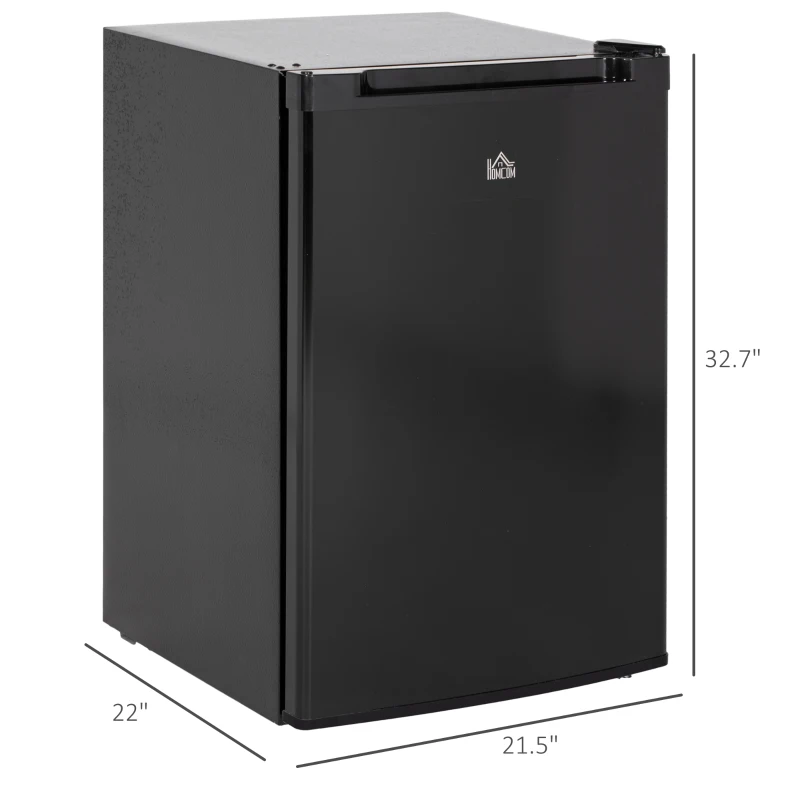 HOMCOM Upright Freezer, 3 Cu Ft Small Freezer with Reversible Single Door, Adjustable Thermostat for Home, Apartment, Black