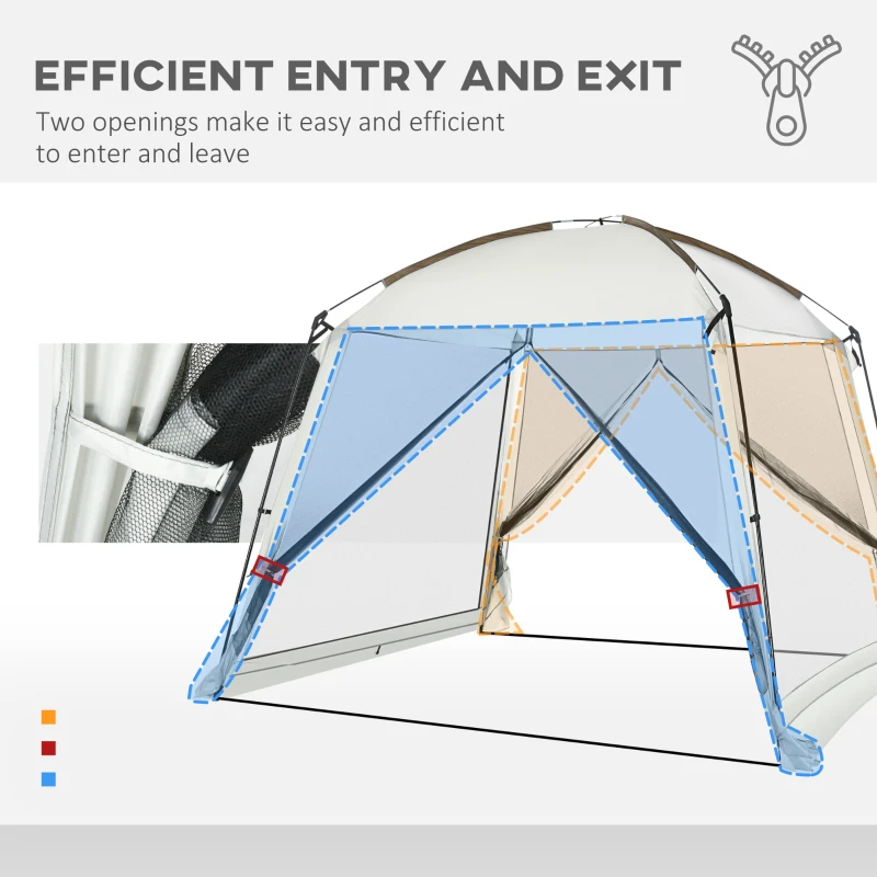 Outsunny 10' x 10' Screen House Room, UV50+ Screen Tent with 2 Doors and Carry Bag, Easy Setup, for Patios Outdoor Camping Activities