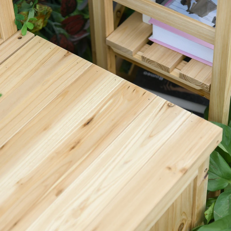 Outsunny Wooden Outdoor Garden Bench with Storage Box, Outdoor Patio Seating, 45.3" x 17.7" x 29.5", Natural
