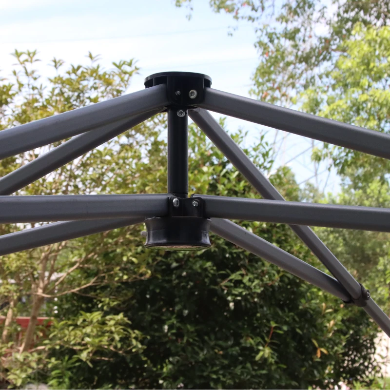 Outsunny 10' x 10' Pop Up Canopy Tent with Wheeled Carry Bag and 4 Sand Bags, Instant Sun Shelter, Tents for Parties, Height Adjustable, for Outdoor, Garden, Patio, Dark Grey