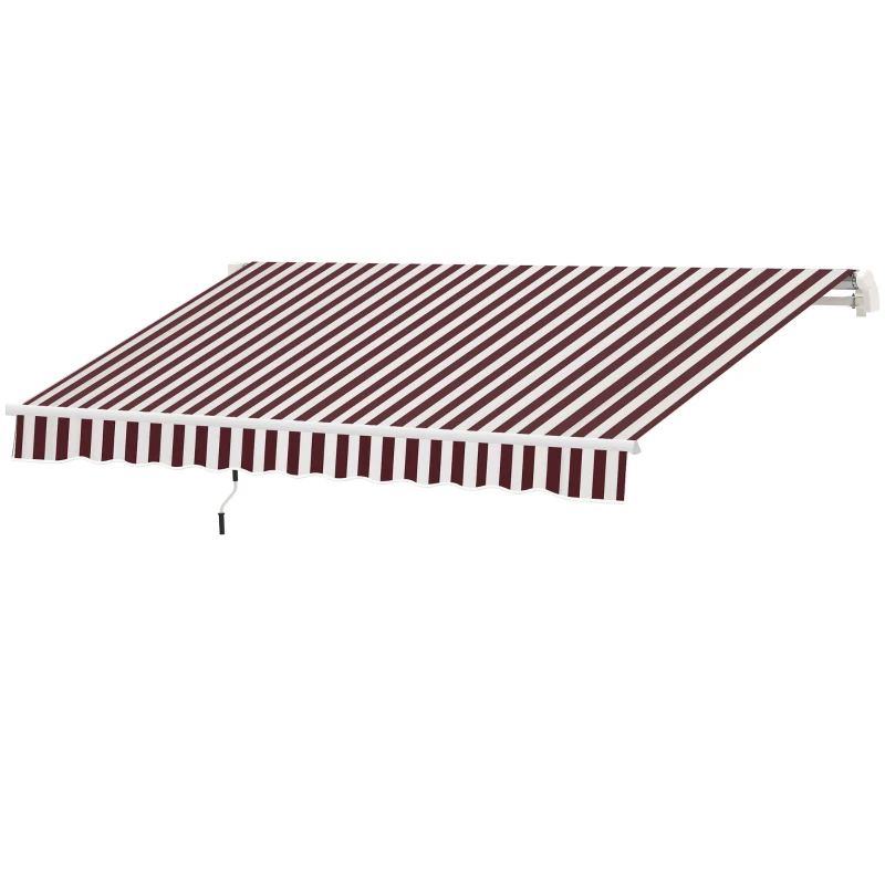 Outsunny 11' x 10' Retractable Awning Fabric Replacement Outdoor Sunshade Canopy Awning Cover, UV Protection, Red & White