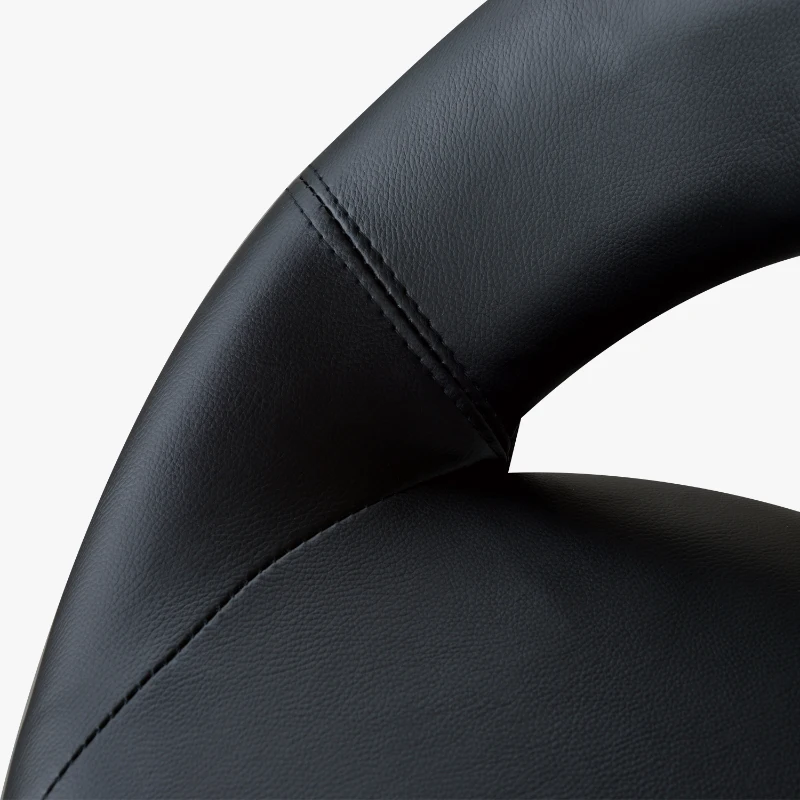 HOMCOM Modern Hydraulic Moon Salon Stool Rolling Swivel Chair Massage Spa Tattoo Pub Bar Stool, Black and Chrome