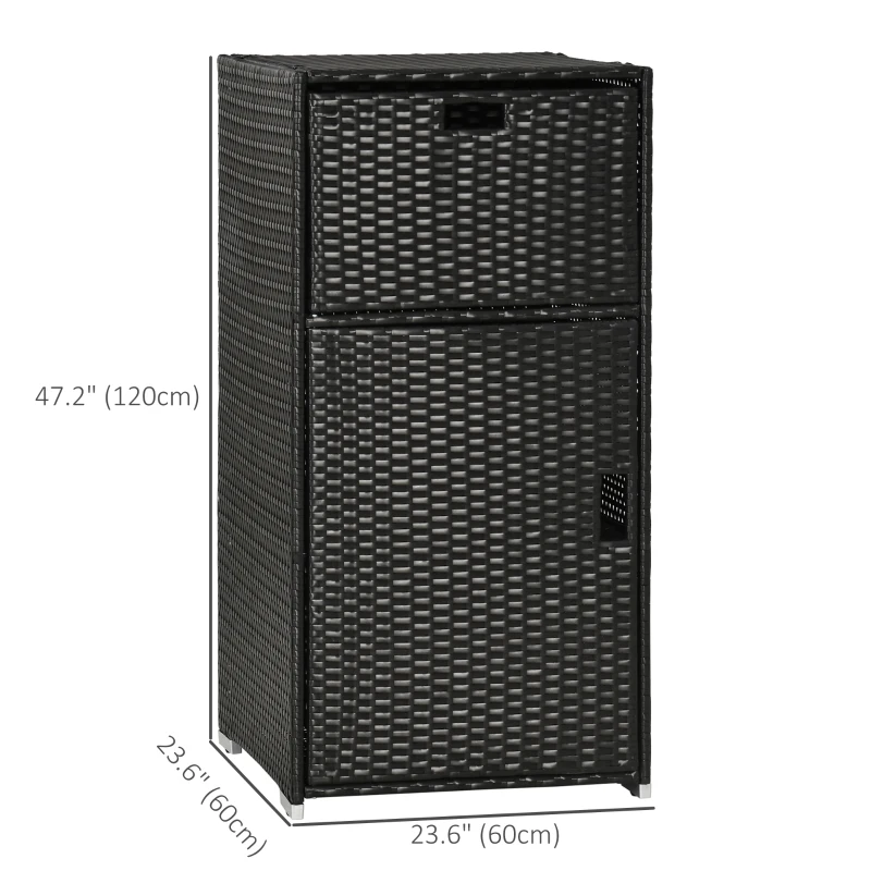 Outsunny Ratten Outdoor Towel Rack for Pool Towel Rack, Dark Brown