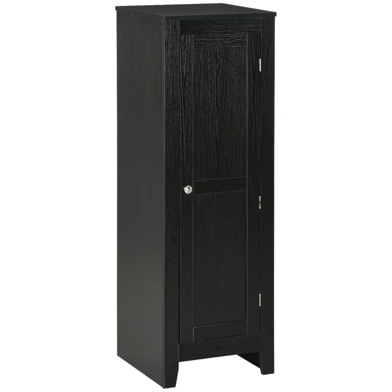HOMCOM Kitchen Pantry Storage Cabinet with Adjustable Shelves, Small Storage Cabinet with Door and Shelves, Black