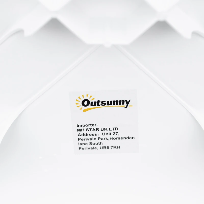 Outsunny Garden Side Table, Plastic Outdoor Square Coffee Table for Drink, Snack, White