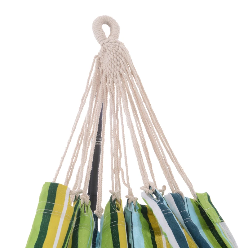 Outsunny Double Hammock, 78"x59" Patio Outdoor Hammock, Bed Sun Bed Lounge Garden Camping Hiking Furniture, Green