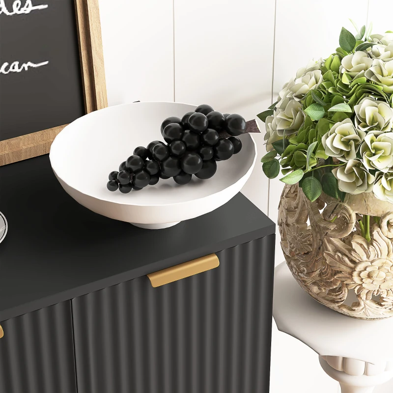 HOMCOM Modern Kitchen Storage Cabinet, Sideboard Buffet Cabinet with Adjustable Shelves for Hallway, Black