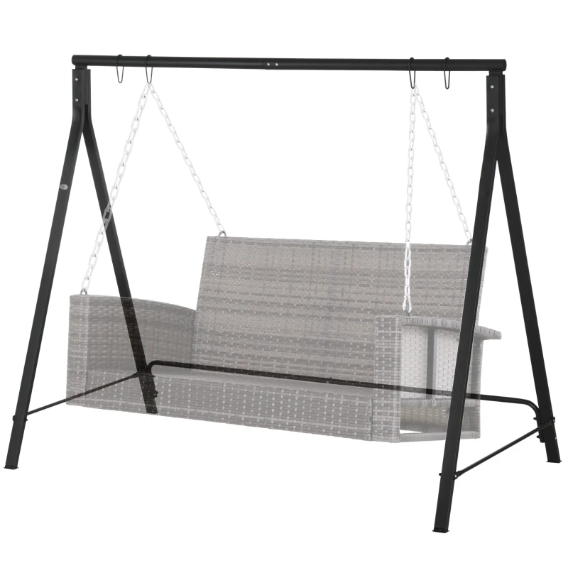 Outsunny Metal Porch Swing Stand, Heavy Duty Swing Frame, Hanging Chair Stand Only, 528 LBS Weight Capacity, for Backyard, Patio, Lawn, Playground, Black