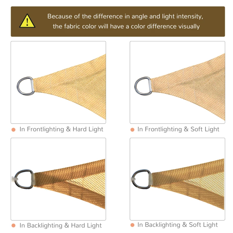 Outsunny Rectangle 20'x 16' Sun Shade Sail Top Cover Fabric Outdoor Shelter Backyard Window Garden Sand Carrying Bag Sand