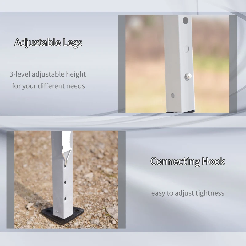 Outsunny 10' x 19' Pop Up Tent Garden Outdoor Party Tent Easy Set Up Gazebo Canopy Market Event Sunshade White