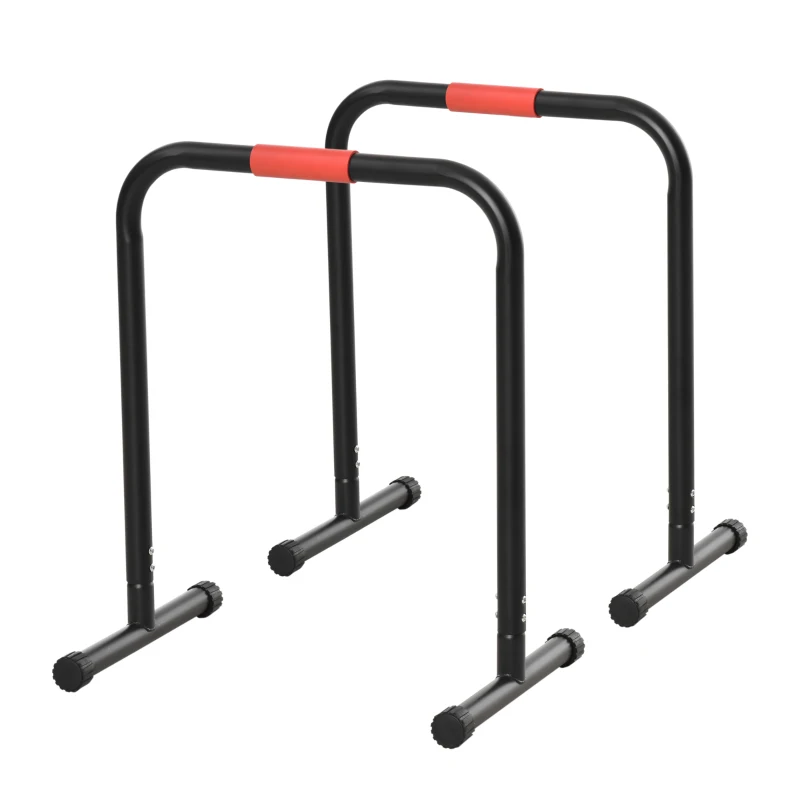 Soozier Set of 2 Dip Bar, Dip Station Push Up Station for Full Body Strength Training Home Gym Black